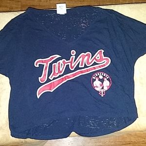 Minnesota Twins crop tee Victoria secret pink